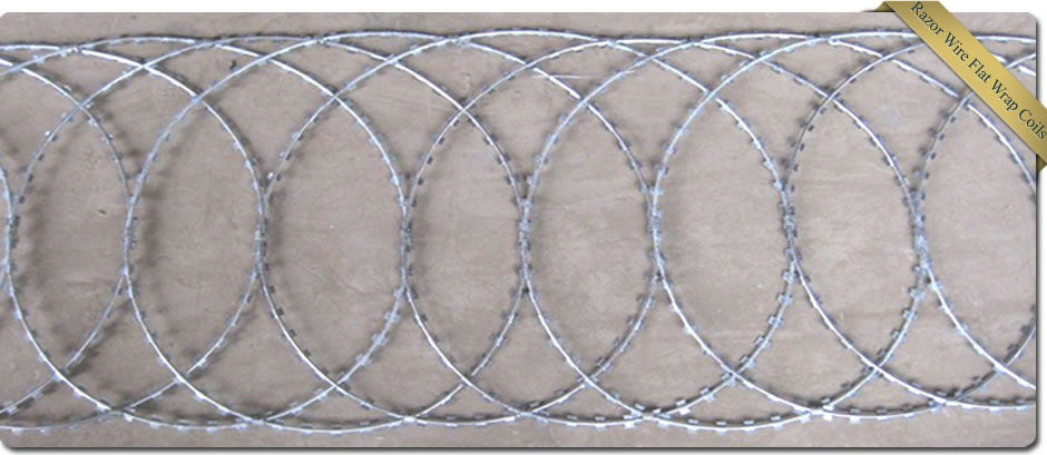 Razor wire flat wrap coil