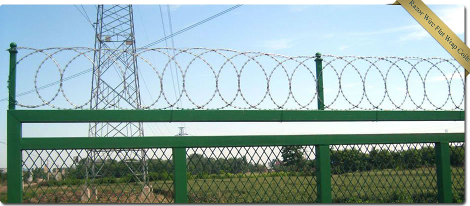 Razor wire flat wrap coil