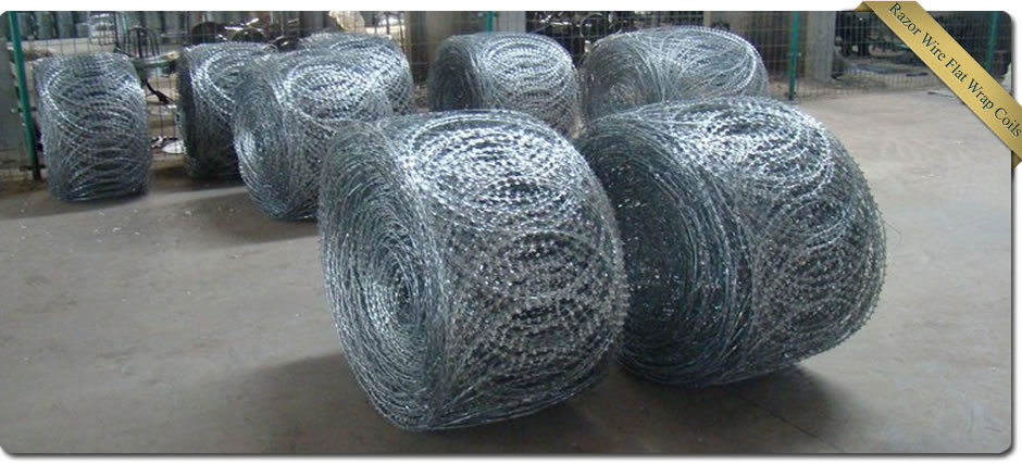 Razor wire flat wrap coil