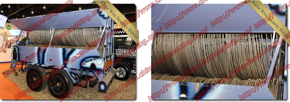 Razor barrier road-block