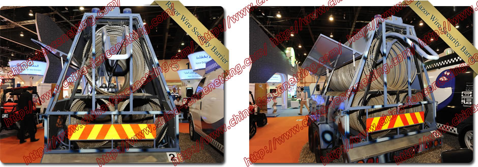 Razor barrier road-block