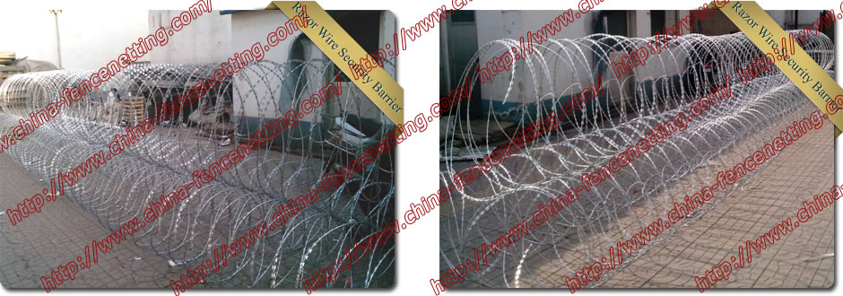 Razor barrier road-block