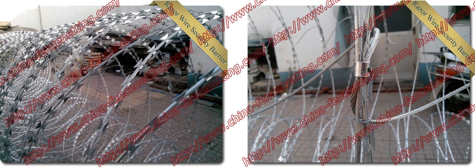 Razor barrier road-block